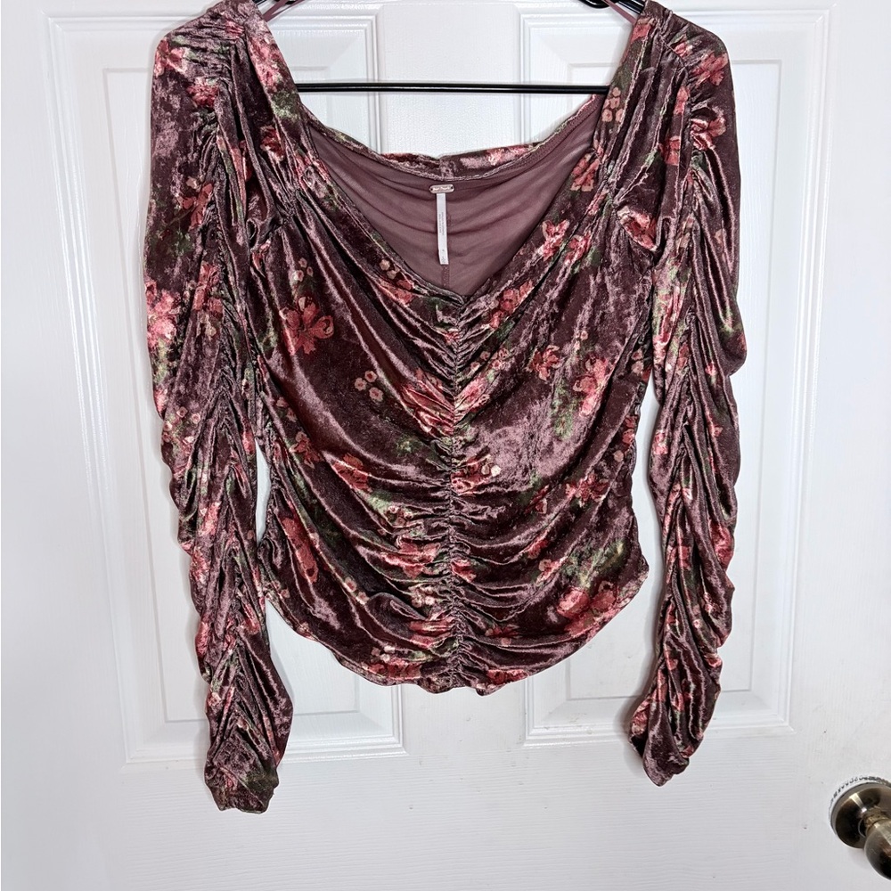 Free People western boho off shoulder top